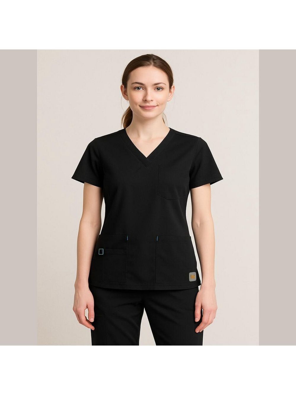 Carhartt Black And Blue Force Modern Fit Scrub Top Size Large